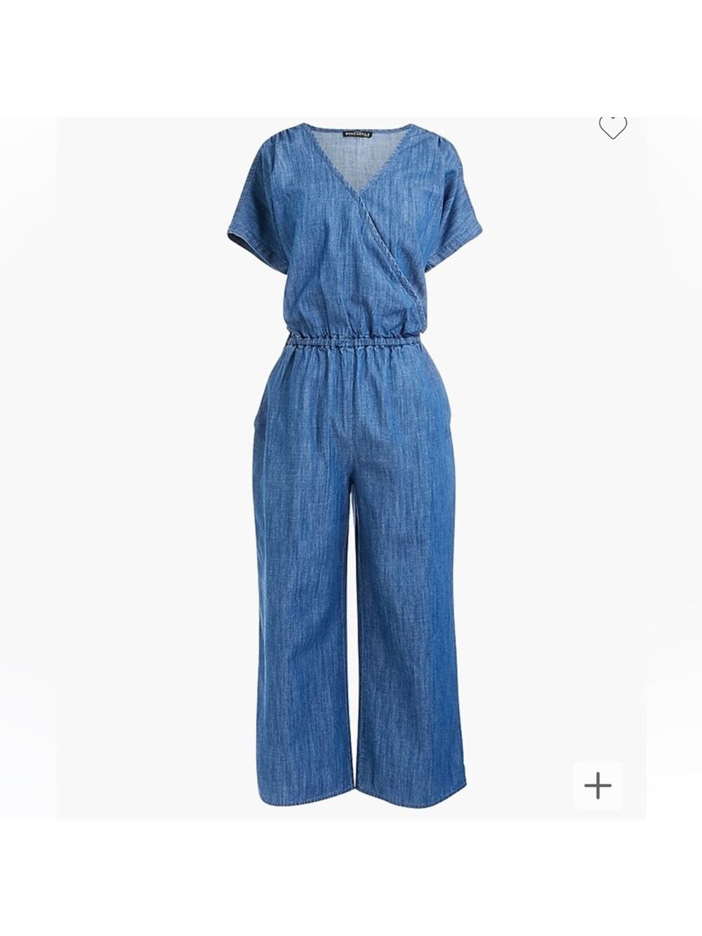 NWT J Crew Mercantile chambray denim surplice jumpsuit